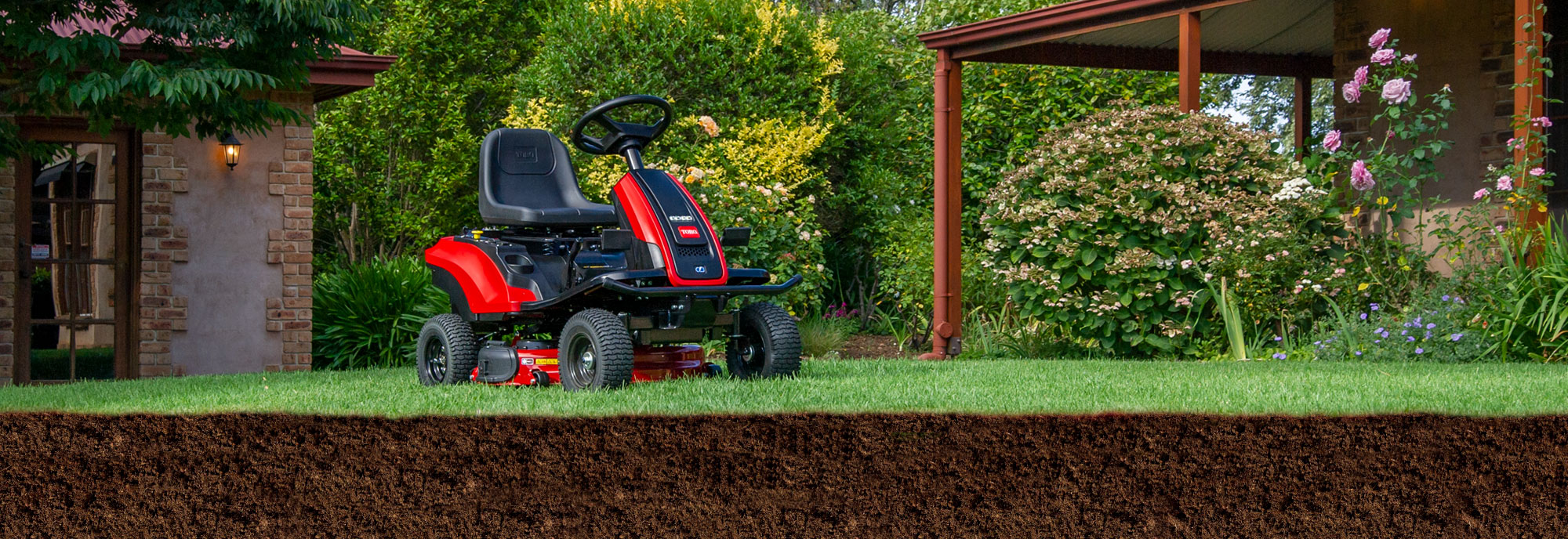 All new E Series battery powered ride-on mower